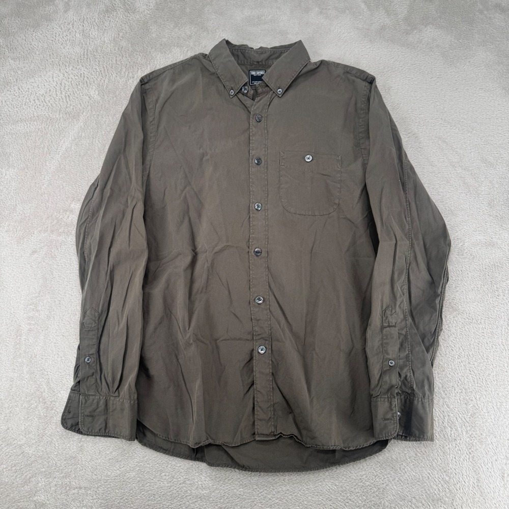 Todd Snyder Mens Button Down Shirt Medium Brown Preowned Long Sleeve Cotton